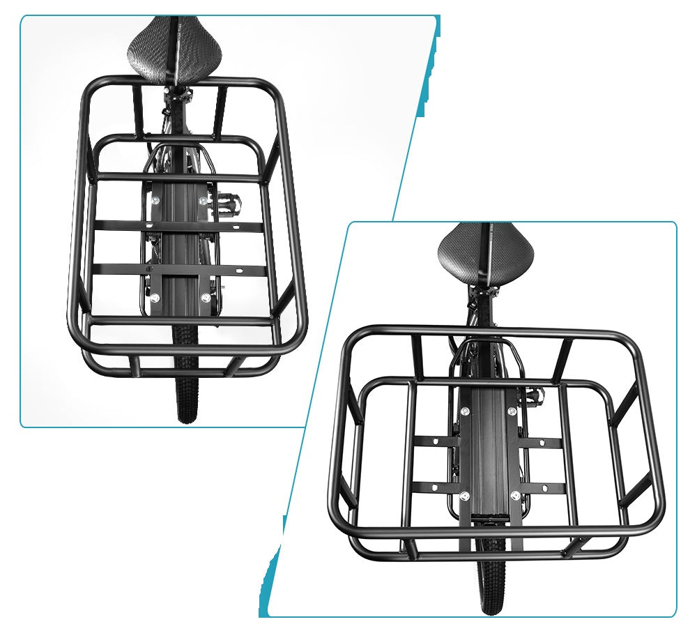 Lisslune | Heavy-Duty Rear Bike Basket with Rack – Large Metal Bicycle Carrier for Groceries, Commutes & E-Bikes