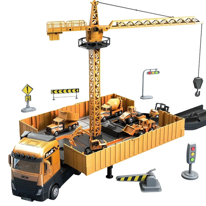 Lisslune | BrixBuddy 2-in-1 Construction Truck Toy with Mini Vehicles