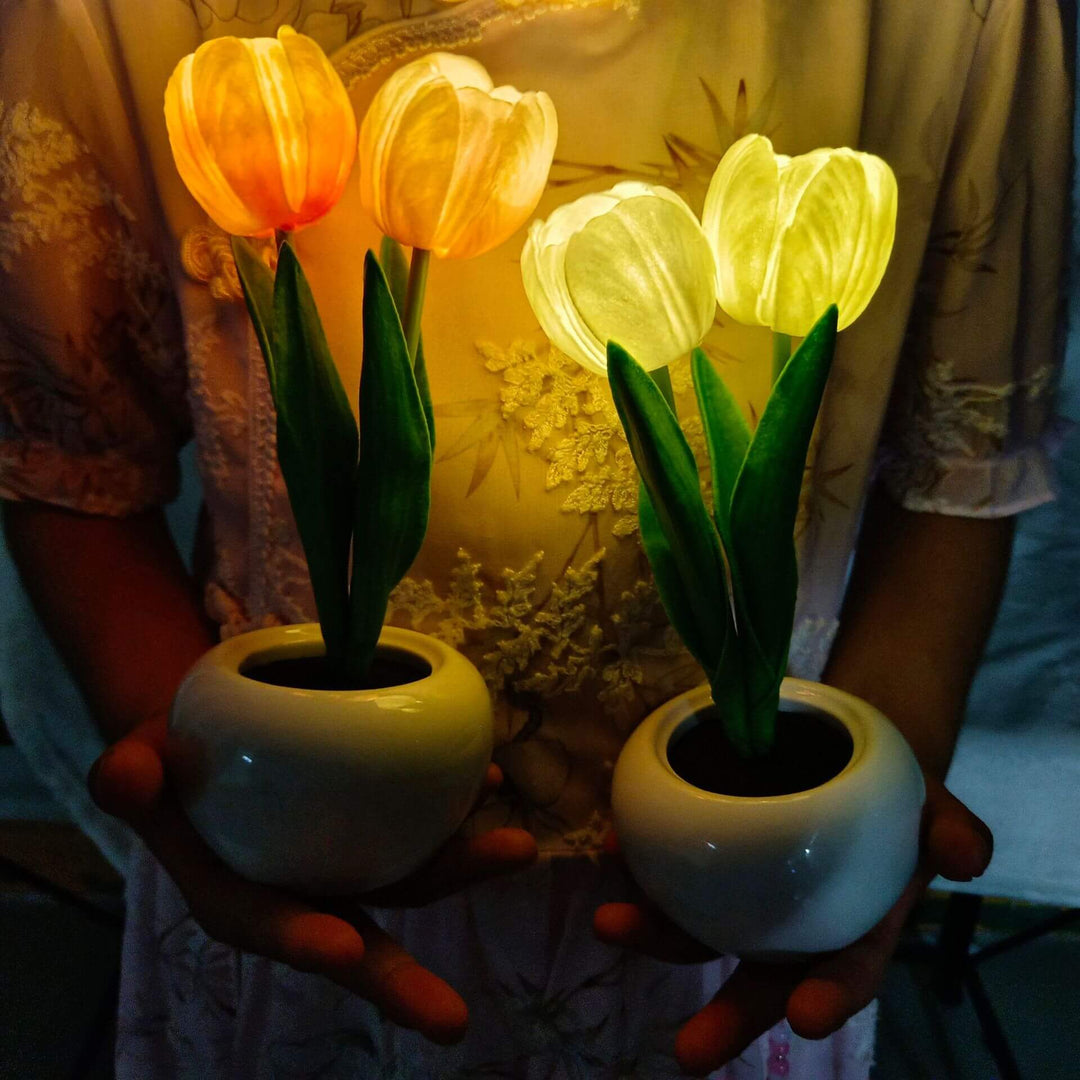 Lisslune | Modern Creative Simulation Tulip Peony LED Night Light Table Lamp