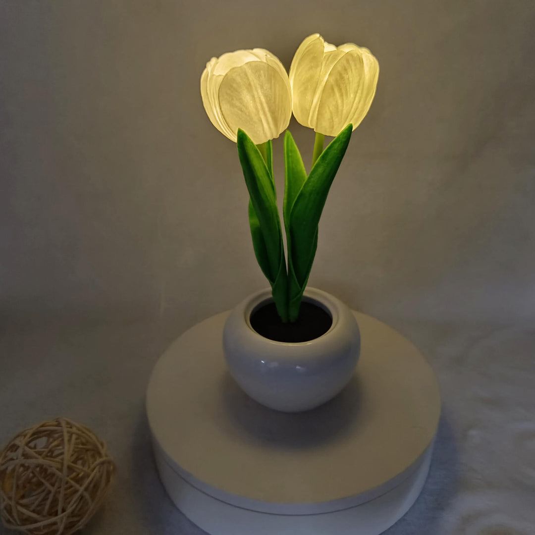 Lisslune | Modern Creative Simulation Tulip Peony LED Night Light Table Lamp