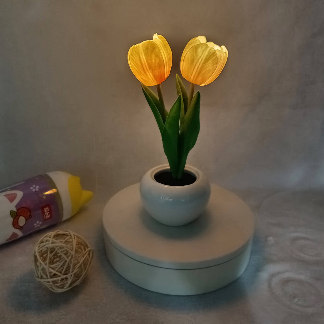 Lisslune | Modern Creative Simulation Tulip Peony LED Night Light Table Lamp