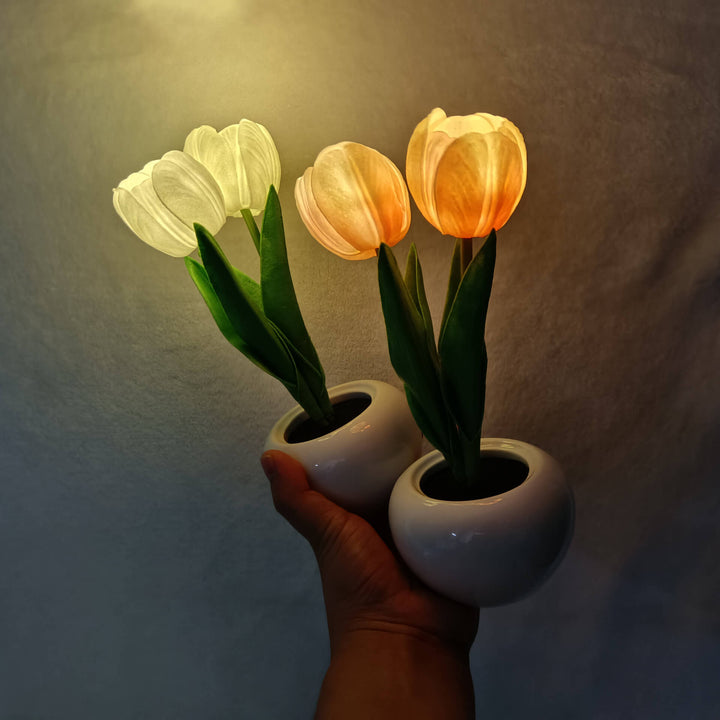 Lisslune | Modern Creative Simulation Tulip Peony LED Night Light Table Lamp