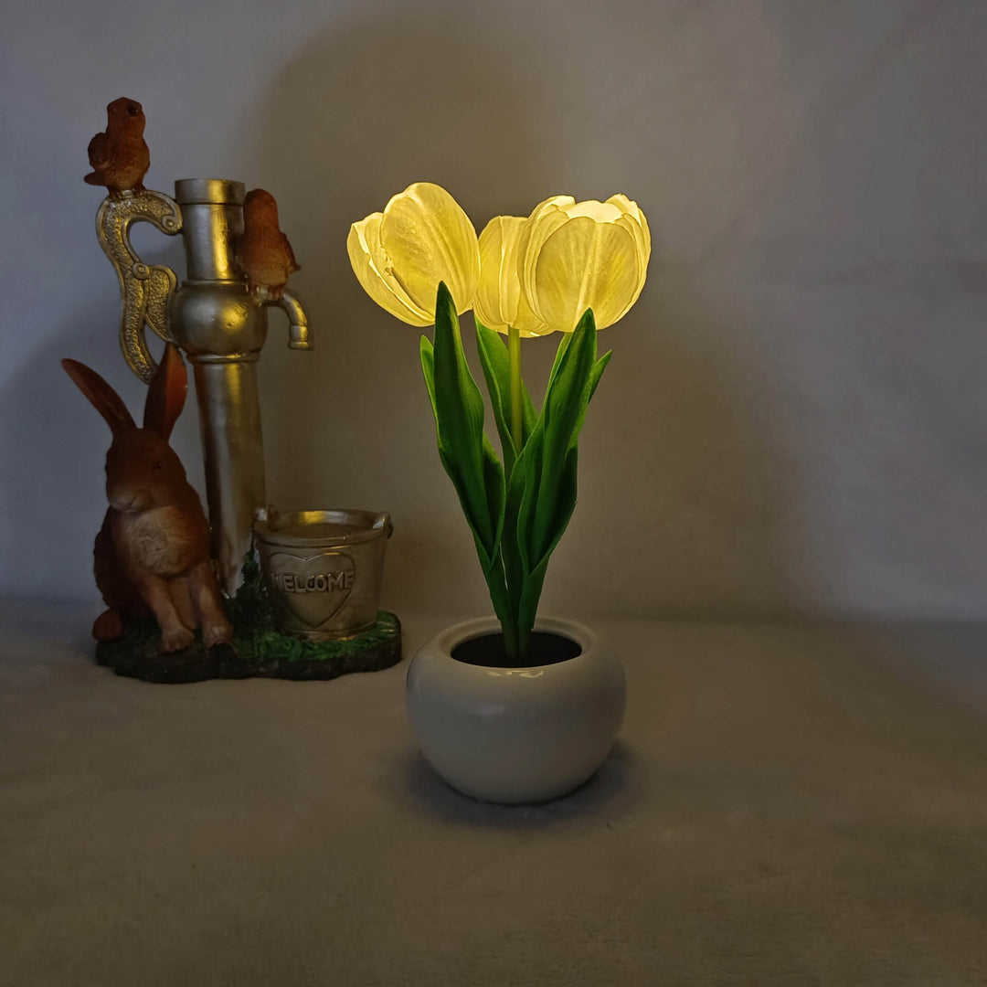 Lisslune | Modern Creative Simulation Tulip Peony LED Night Light Table Lamp