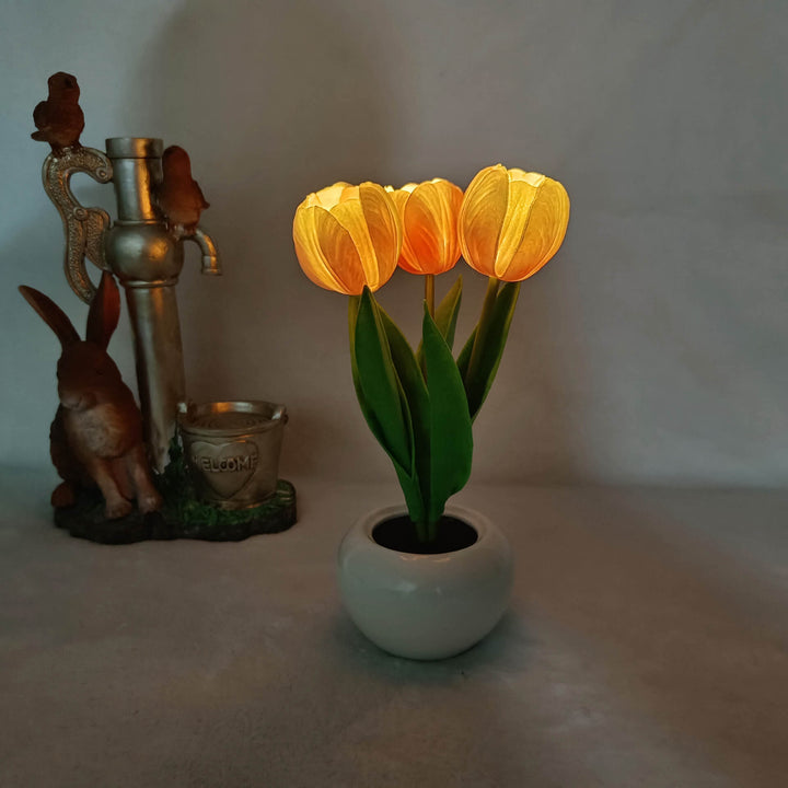 Lisslune | Modern Creative Simulation Tulip Peony LED Night Light Table Lamp