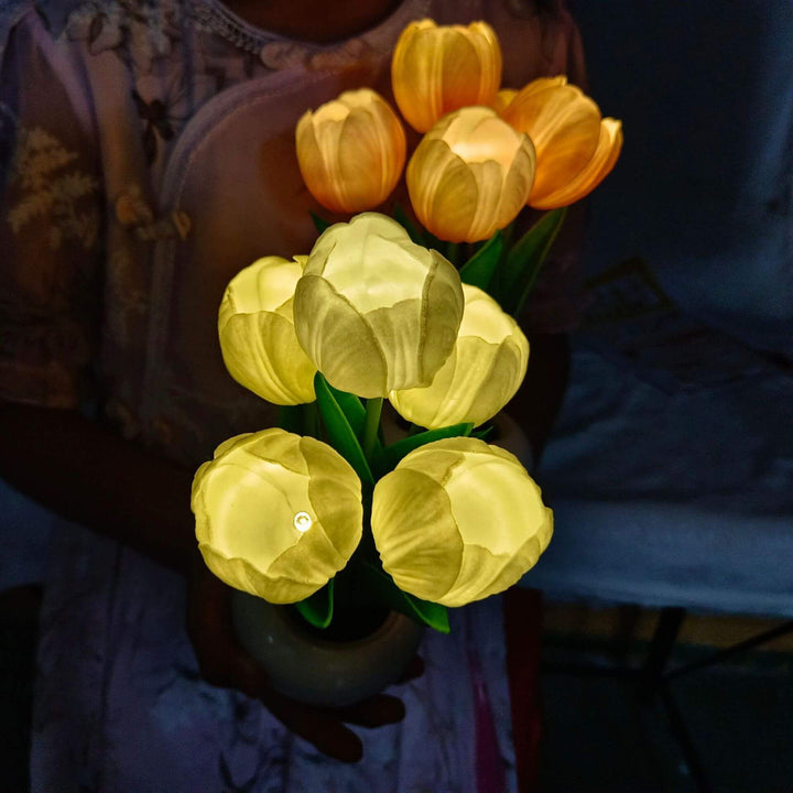 Lisslune | Modern Creative Simulation Tulip Peony LED Night Light Table Lamp