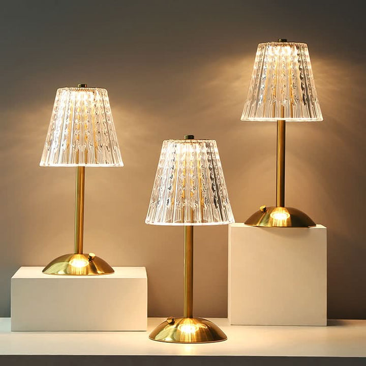 Lisslune | Vintage Crystal LED Table Lamp with Adjustable Brightness