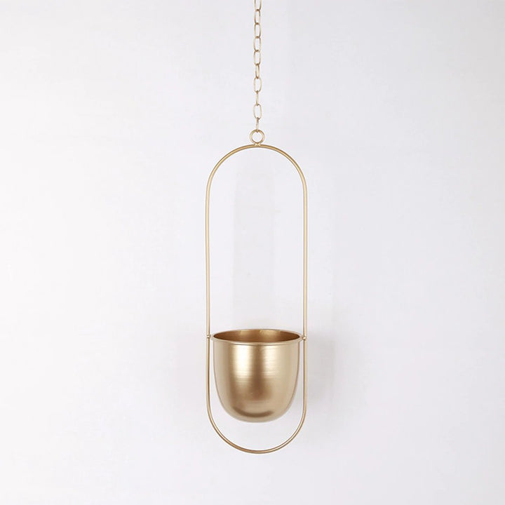 Lisslune | DecoBloom Hanging Planter – Elegant Indoor & Outdoor Metal Plant Pot with Chain
