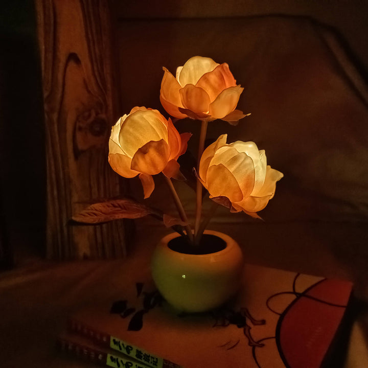 Lisslune | Modern Creative Simulation Tulip Peony LED Night Light Table Lamp