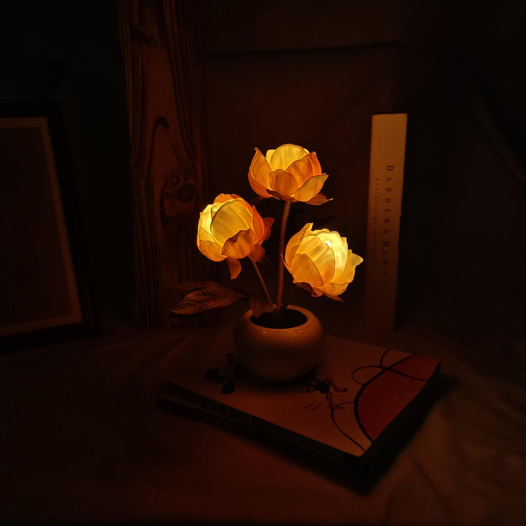 Lisslune | Modern Creative Simulation Tulip Peony LED Night Light Table Lamp