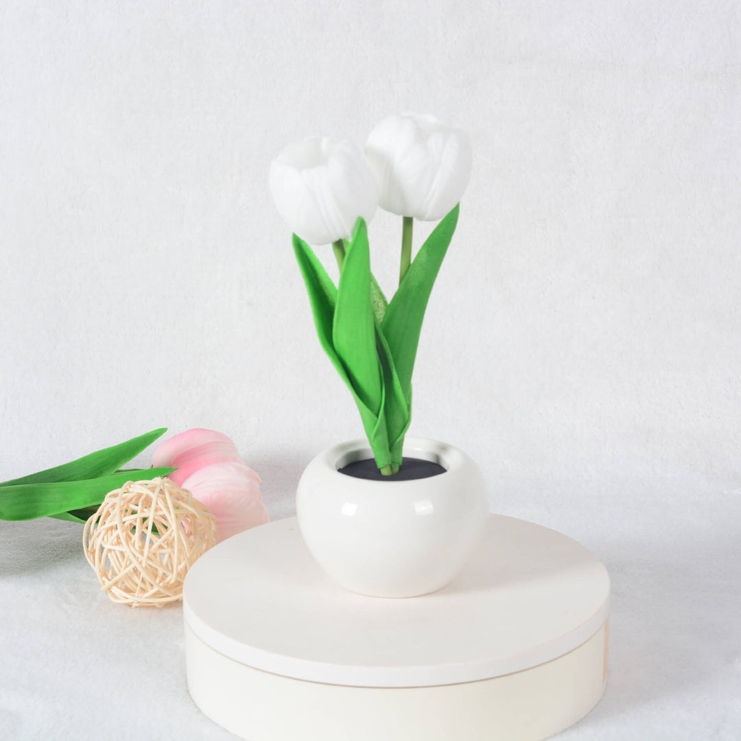 Lisslune | Modern Creative Simulation Tulip Peony LED Night Light Table Lamp