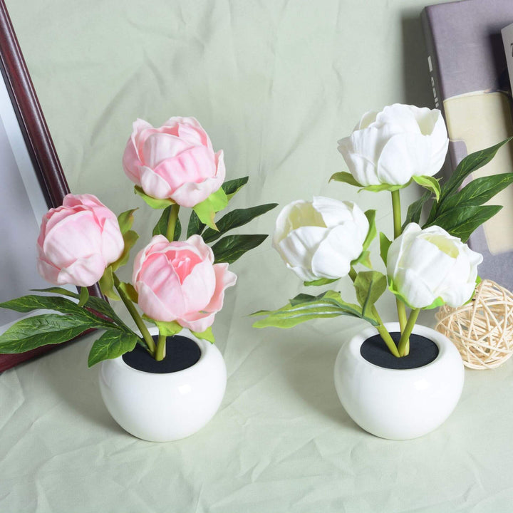 Lisslune | Modern Creative Simulation Tulip Peony LED Night Light Table Lamp