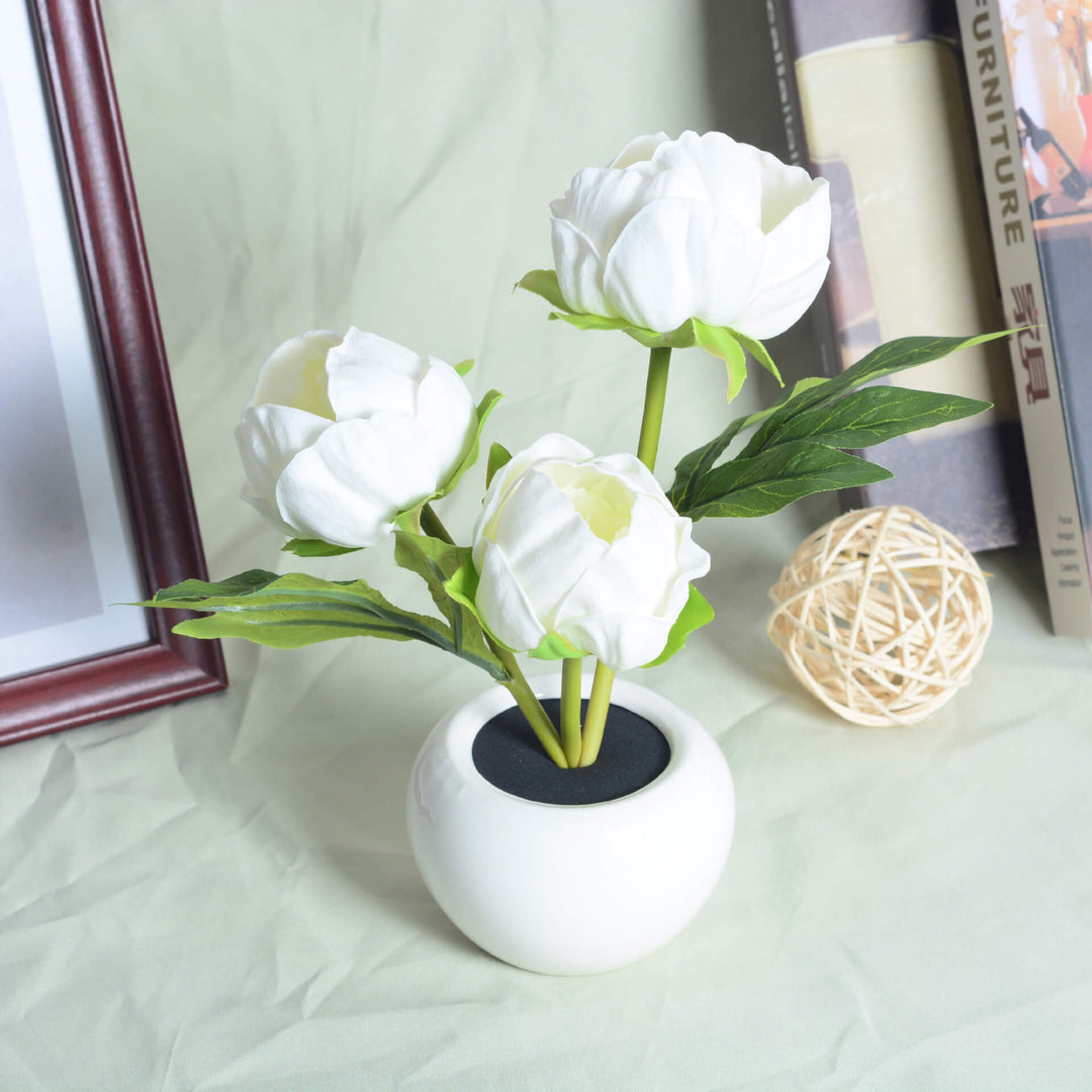 Lisslune | Modern Creative Simulation Tulip Peony LED Night Light Table Lamp