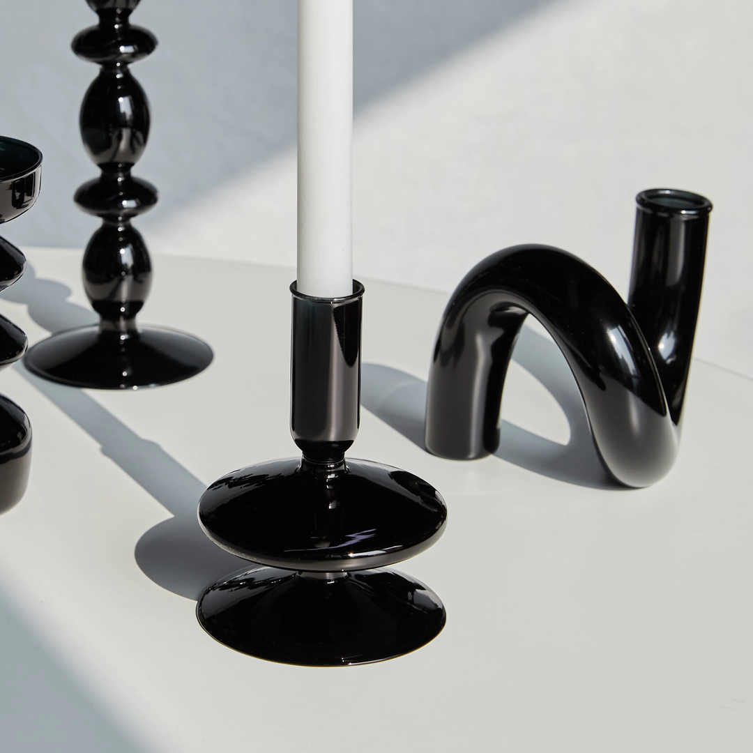 Rynx Colored Glass Twisted Candle Holder