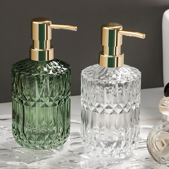 Lisslune | Diamond Pattern Glass Soap Dispenser