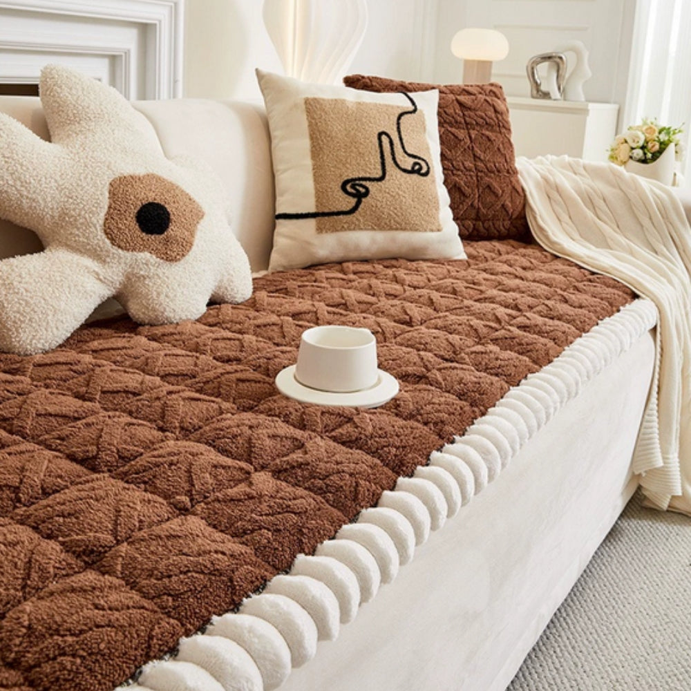 Lisslune | Snuggle Sherpa Plush Sofa Protector Cover