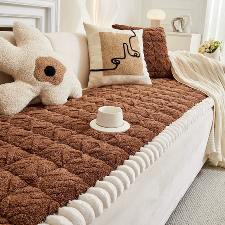 Lisslune | Snuggle Sherpa Plush Sofa Protector Cover