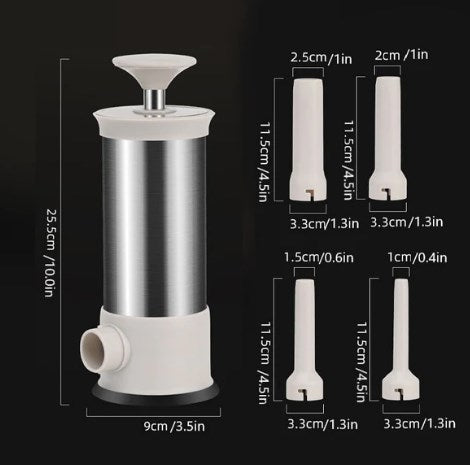 Lisslune | Sausage filler with 4 different size filling tubes