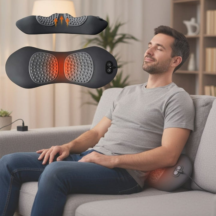 Lisslune | Back Pain Massager with Heat & Vibration, Spinal Support for Sciatica Relief, Lower Back Pain & Posture Correction – 3-in-1 Home Therapy