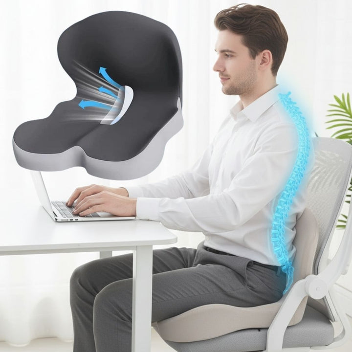 Lisslune | All-in-One Orthopedic Memory Foam Seat - Cushion Seat and Back Cushion for Pain Relief and Comfort