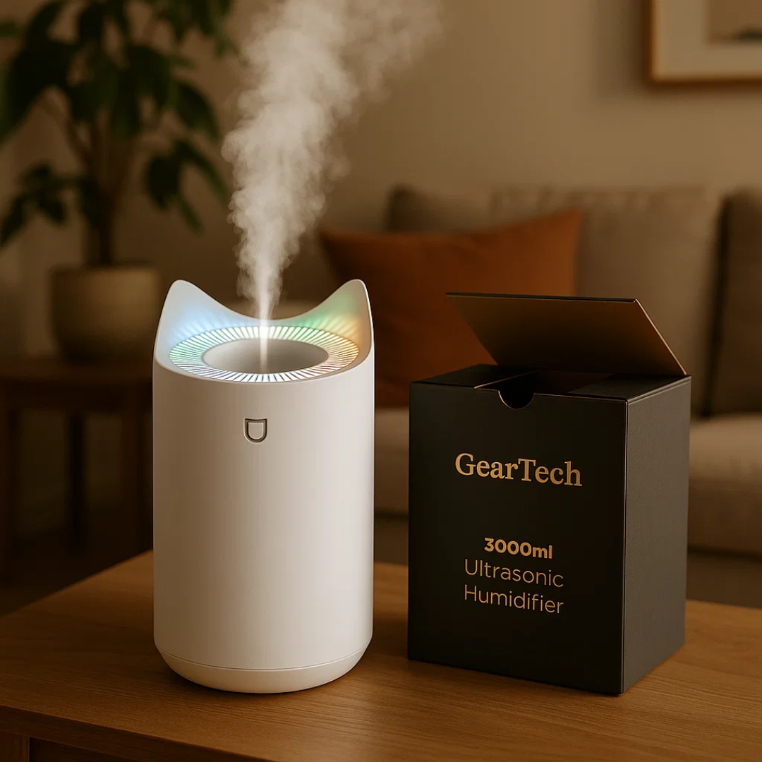Lisslune | 3000ml Ultrasonic Humidifier with Mist Technology for Respiratory Relief & Comfortable Living Spaces