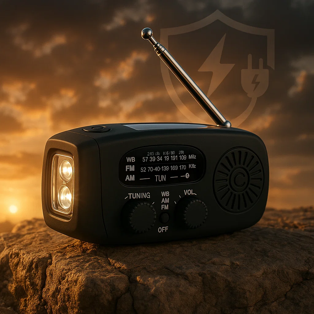 Lisslune | Portable Wind-Up Radio | AM/FM, Weather Broadcasts & Built-In Power Bank for Emergency Preparedness