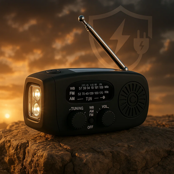Lisslune | Portable Wind-Up Radio | AM/FM, Weather Broadcasts & Built-In Power Bank for Emergency Preparedness