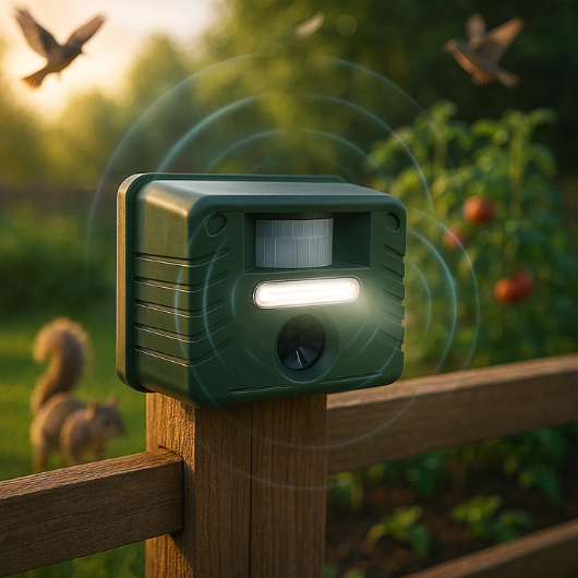 Lisslune | Outdoor Ultrasonic Bird Repeller | Effective, Humane Woodpecker Deterrent for Gardens, Patios & Farms