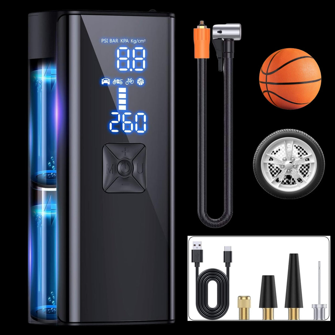 Lisslune | LumenPump Air Compressor – Cordless Tyre Pump for Quick & Efficient Car Tyre Inflation Anywhere
