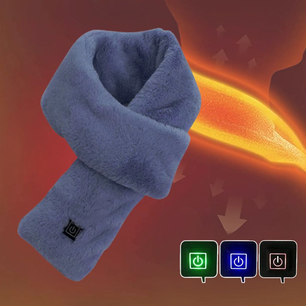 Lisslune | Heated Synthetic Fur Scarf UK – Rechargeable USB Winter Scarf, Soft Thermal Neck Warmer