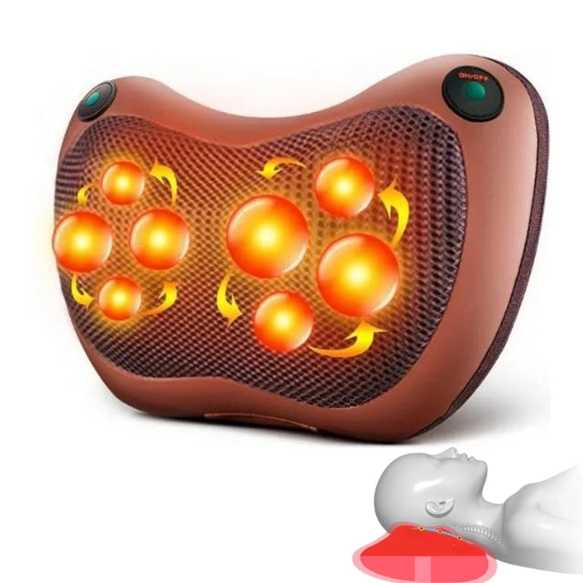 Lisslune | Heated Neck & Back Massager Pillow | Muscle Relaxation & Pain Relief