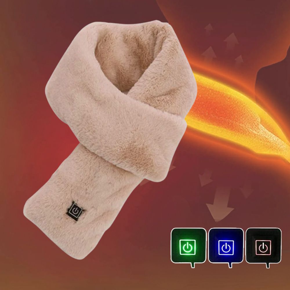 Lisslune | Heated Synthetic Fur Scarf UK – Rechargeable USB Winter Scarf, Soft Thermal Neck Warmer