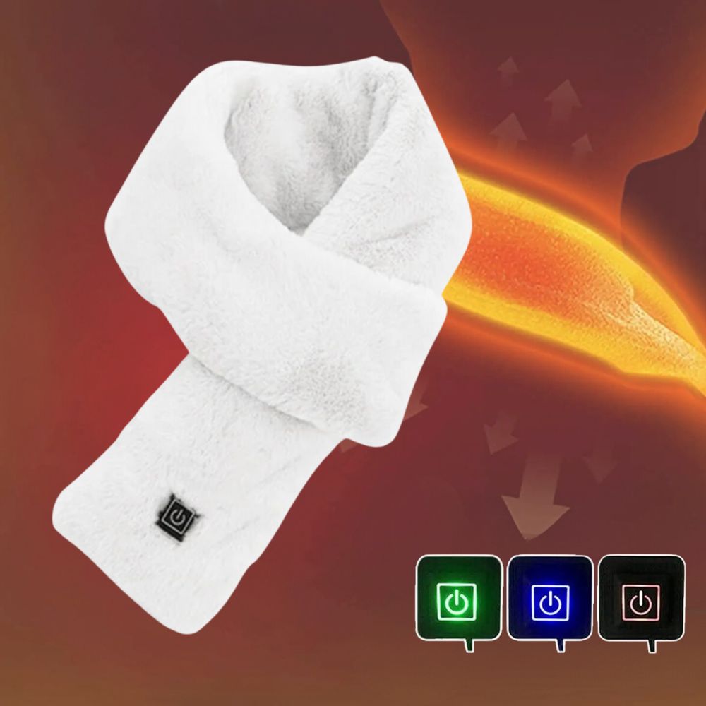 Lisslune | Heated Synthetic Fur Scarf UK – Rechargeable USB Winter Scarf, Soft Thermal Neck Warmer