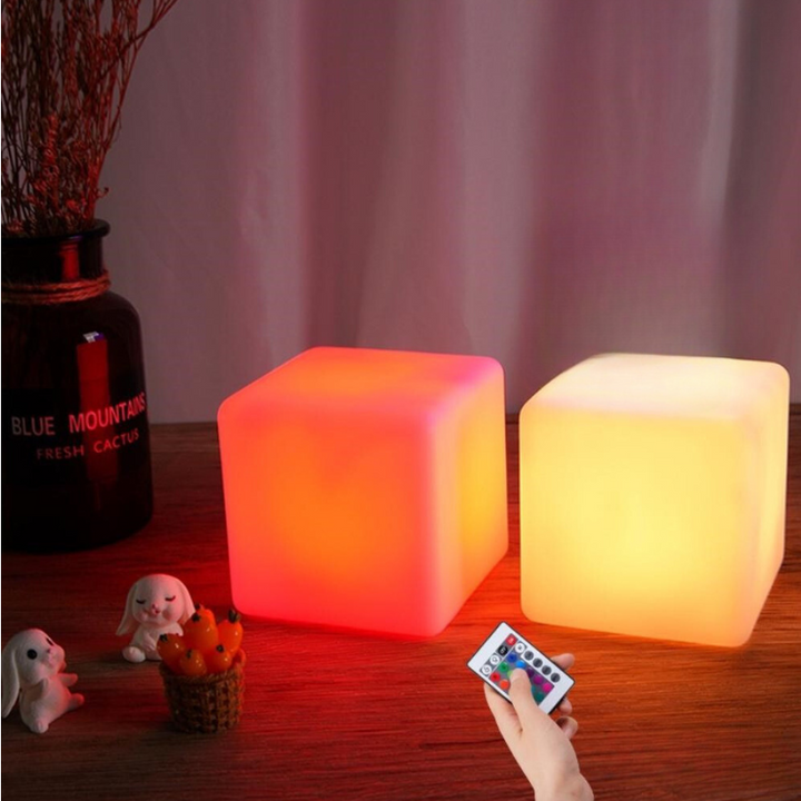 Lisslune | LED Cube Lamp - Modern Square Lamp with Ambient Lighting