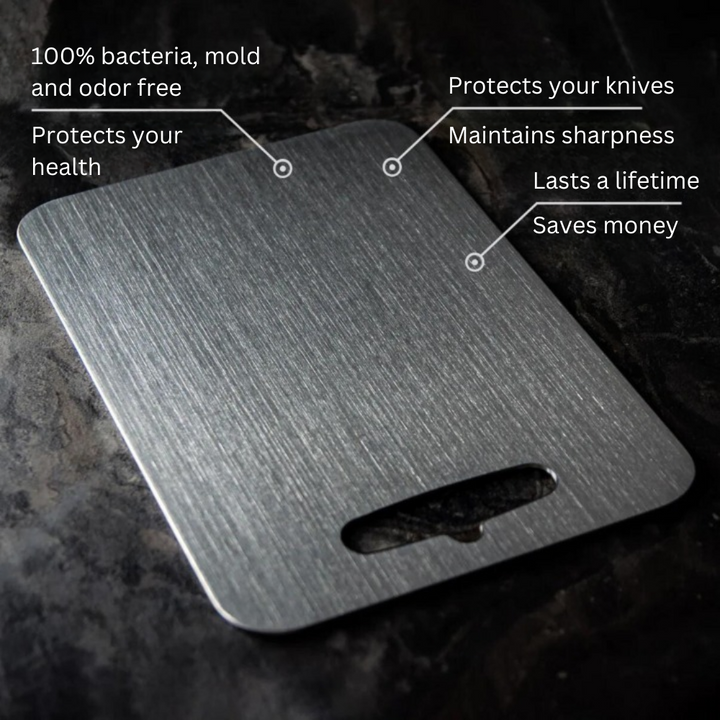 Lisslune | Medical Grade Titanium Cutting Board | Durable, Non-porous Surface for Safe Food Preparation & Kitchen Use