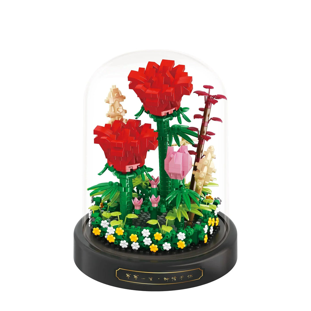 Lisslune | BloomBrick DIY Micro Flower Building Blocks | Mini Brick Puzzle | Home Decoration & Gift Idea for Kids