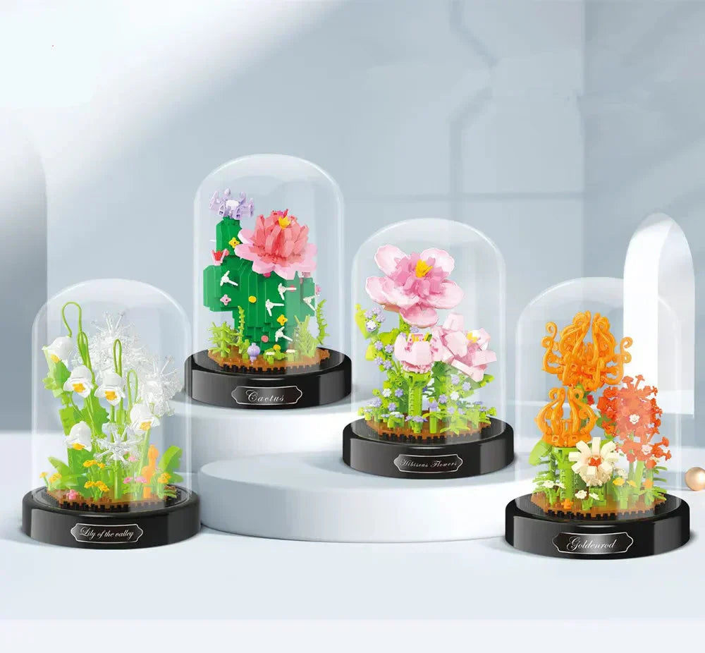 Lisslune | BloomBrick DIY Micro Flower Building Blocks | Mini Brick Puzzle | Home Decoration & Gift Idea for Kids