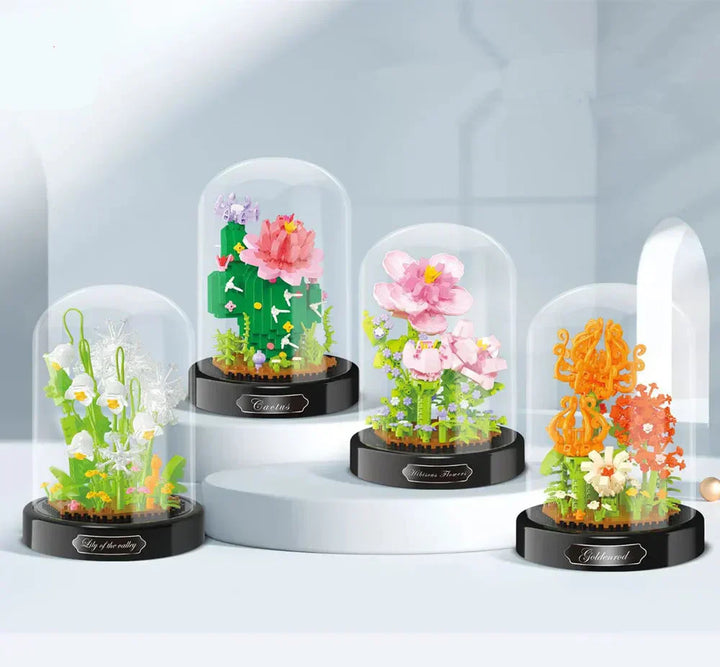 Lisslune | BloomBrick DIY Micro Flower Building Blocks | Mini Brick Puzzle | Home Decoration & Gift Idea for Kids