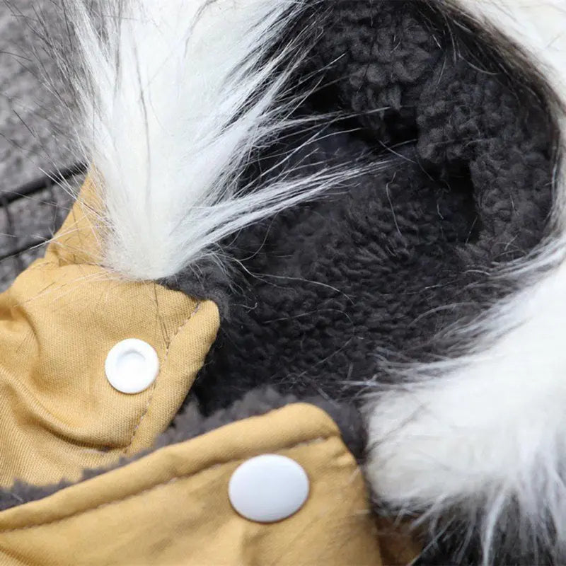 Lisslune | Dog jacket with fur trim hood - Dog and cat clothing