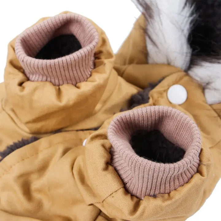 Lisslune | Dog jacket with fur trim hood - Dog and cat clothing