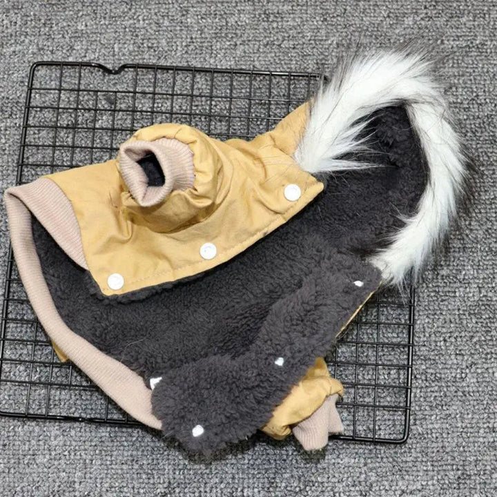 Lisslune | Dog jacket with fur trim hood - Dog and cat clothing