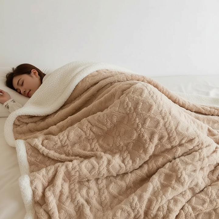 Lisslune | WarmHome Winter Blanket – Luxury Lambswool Fleece Blanket with Double-Sided Design