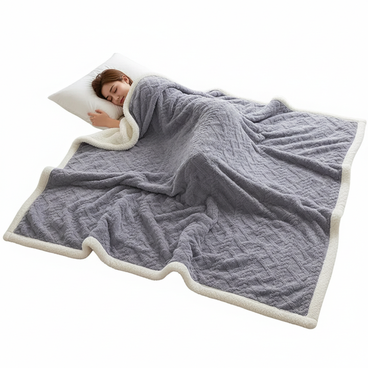 Lisslune | WarmHome Winter Blanket – Luxury Lambswool Fleece Blanket with Double-Sided Design