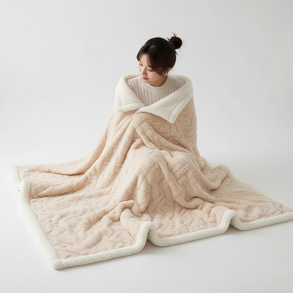 Lisslune | WarmHome Winter Blanket – Luxury Lambswool Fleece Blanket with Double-Sided Design