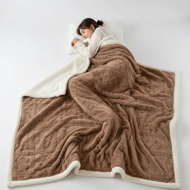 Lisslune | WarmHome Winter Blanket – Luxury Lambswool Fleece Blanket with Double-Sided Design