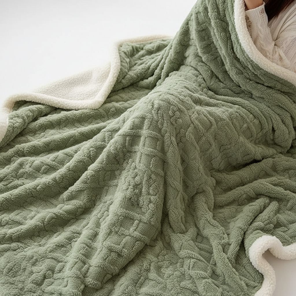 Lisslune | WarmHome Winter Blanket – Luxury Lambswool Fleece Blanket with Double-Sided Design