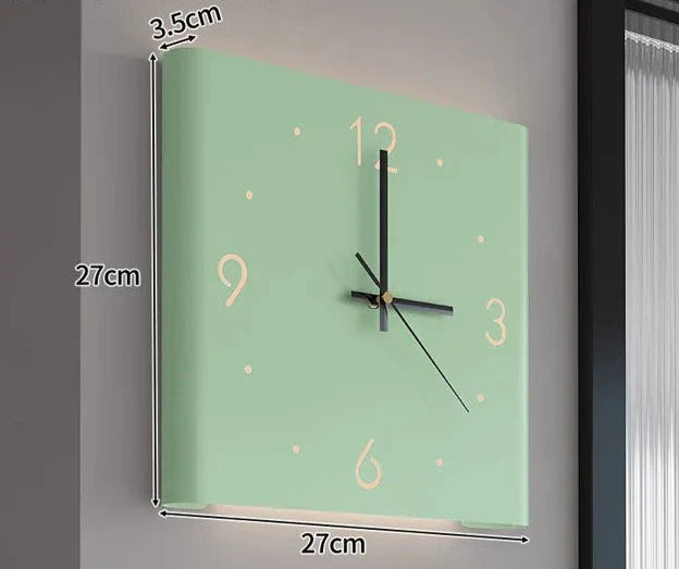 Lisslune | KLOKUUR | Square Wall Clock with Light | Minimalist | Modern Wall Clock | Simple Room Decoration