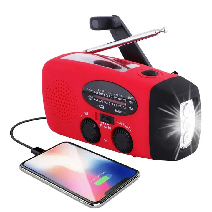 Lisslune | Portable multifunctional emergency radio with solar energy and LED flashlight