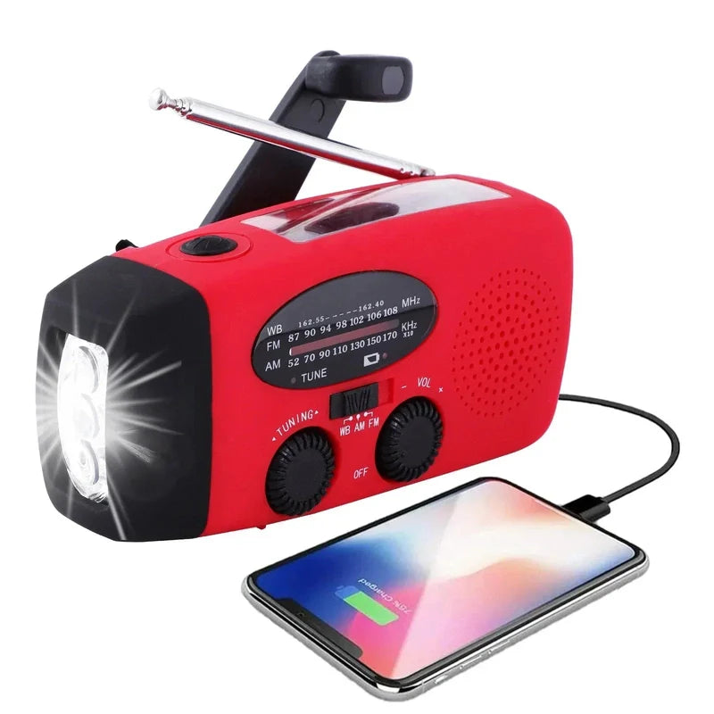 Lisslune | Portable multifunctional emergency radio with solar energy and LED flashlight