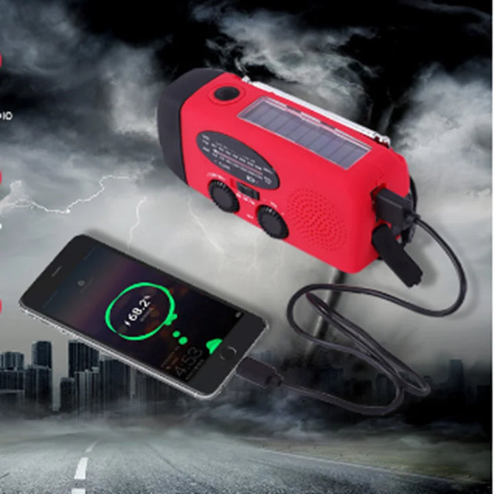 Lisslune | Portable multifunctional emergency radio with solar energy and LED flashlight
