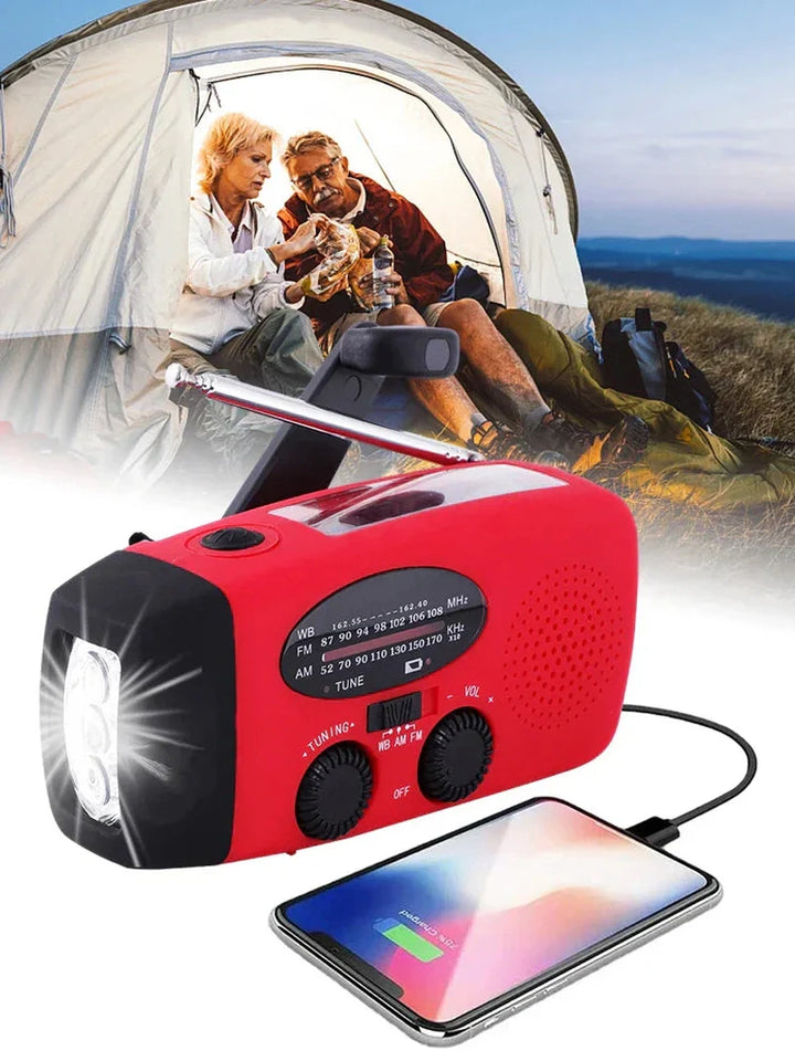 Lisslune | Portable multifunctional emergency radio with solar energy and LED flashlight